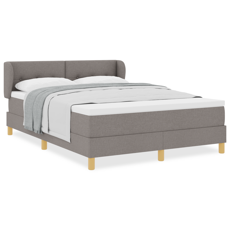 Boxspringbed met matras stof taupe 160x200 cm