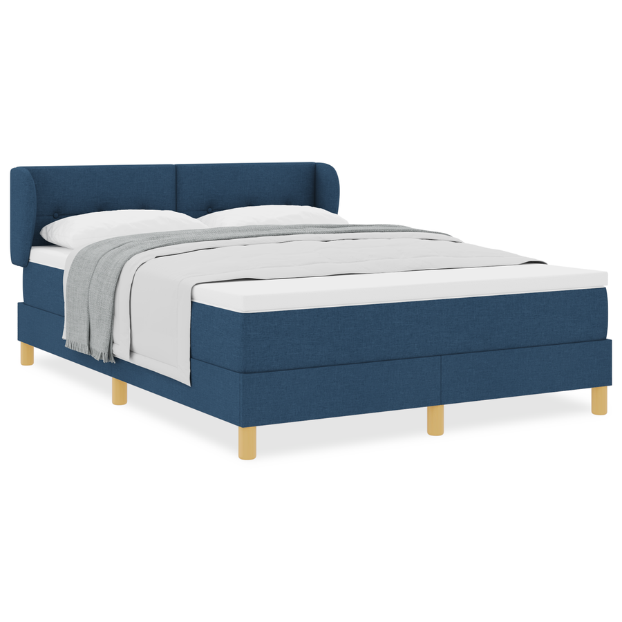 Boxspringbed met Matras Blauw 160x200 cm Stof