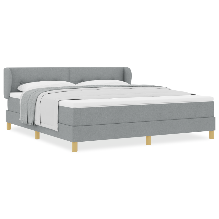 Boxspringbed met matras stof lichtgrijs 180x200 cm