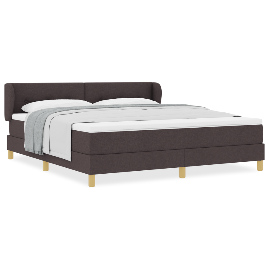 Boxspringbed met matras stof donkerbruin 180x200 cm