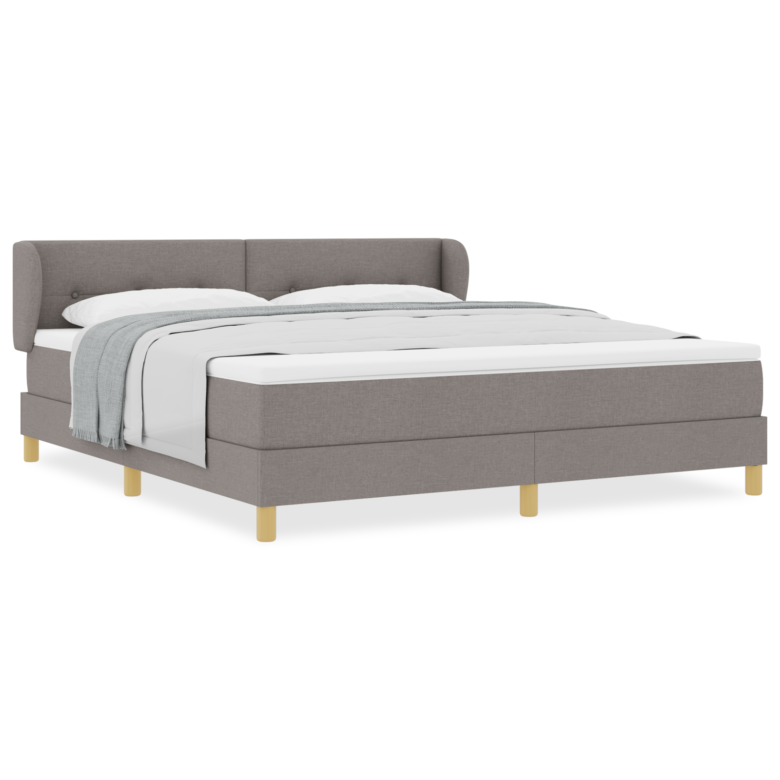 Boxspringbed met matras stof taupe 180x200 cm