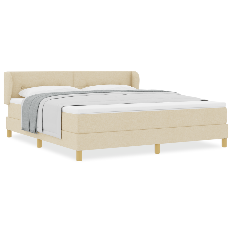 Boxspringbed met matras stof crèmekleurig 180x200 cm