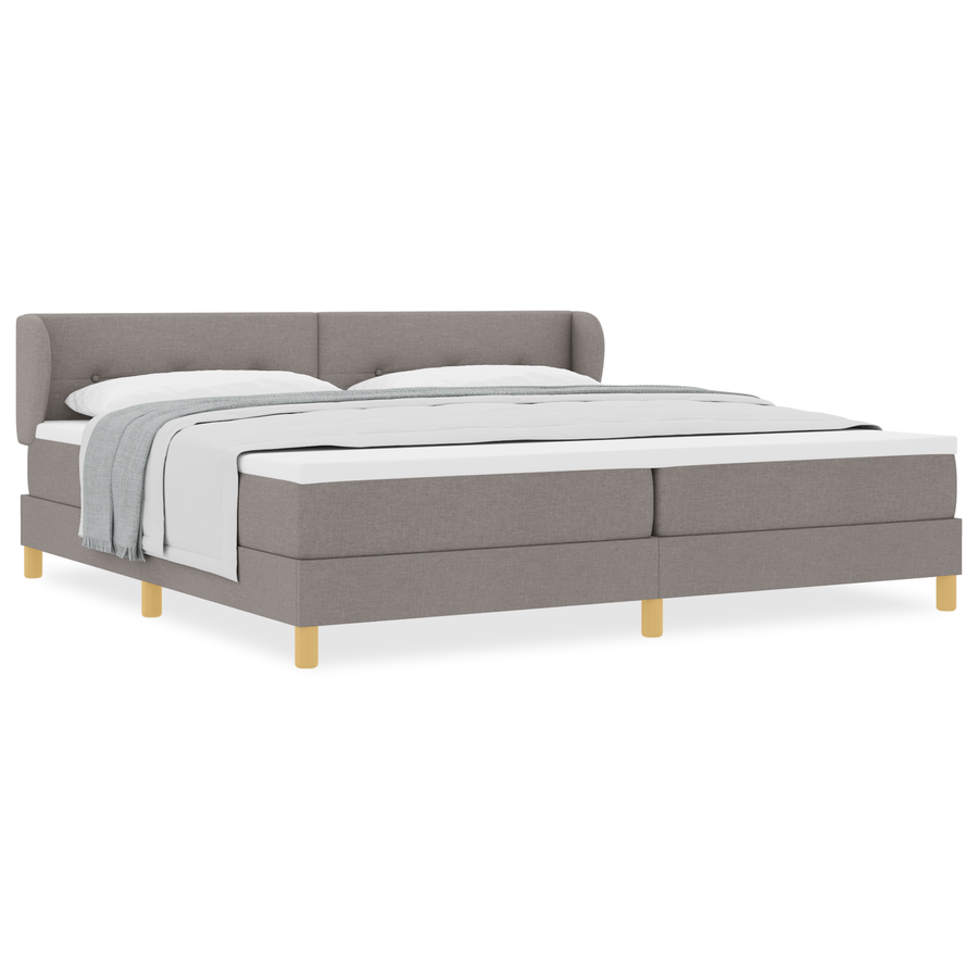 Boxspringbed met matras stof taupe 200x200 cm
