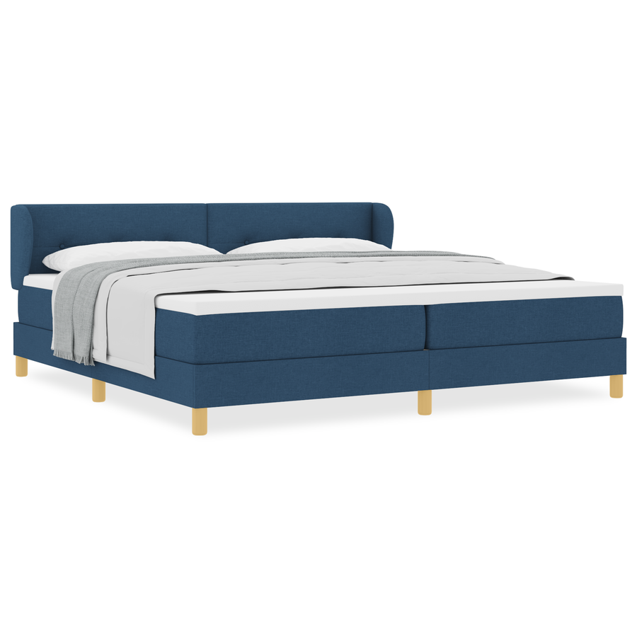 Boxspringbed met matras stof blauw 200x200 cm