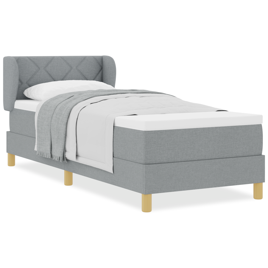 Boxspringbed met matras stof lichtgrijs 80x200 cm