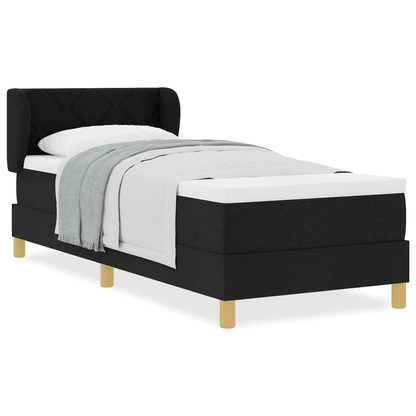 Boxspringbed met matras stof zwart 80x200 cm