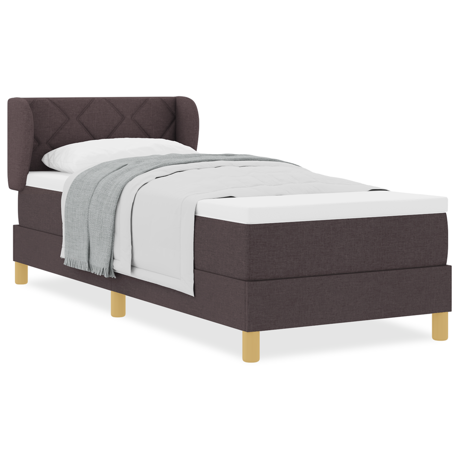 Boxspringbed met matras stof donkerbruin 80x200 cm