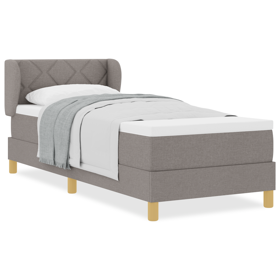 Boxspringbed met matras stof taupe 80x200 cm