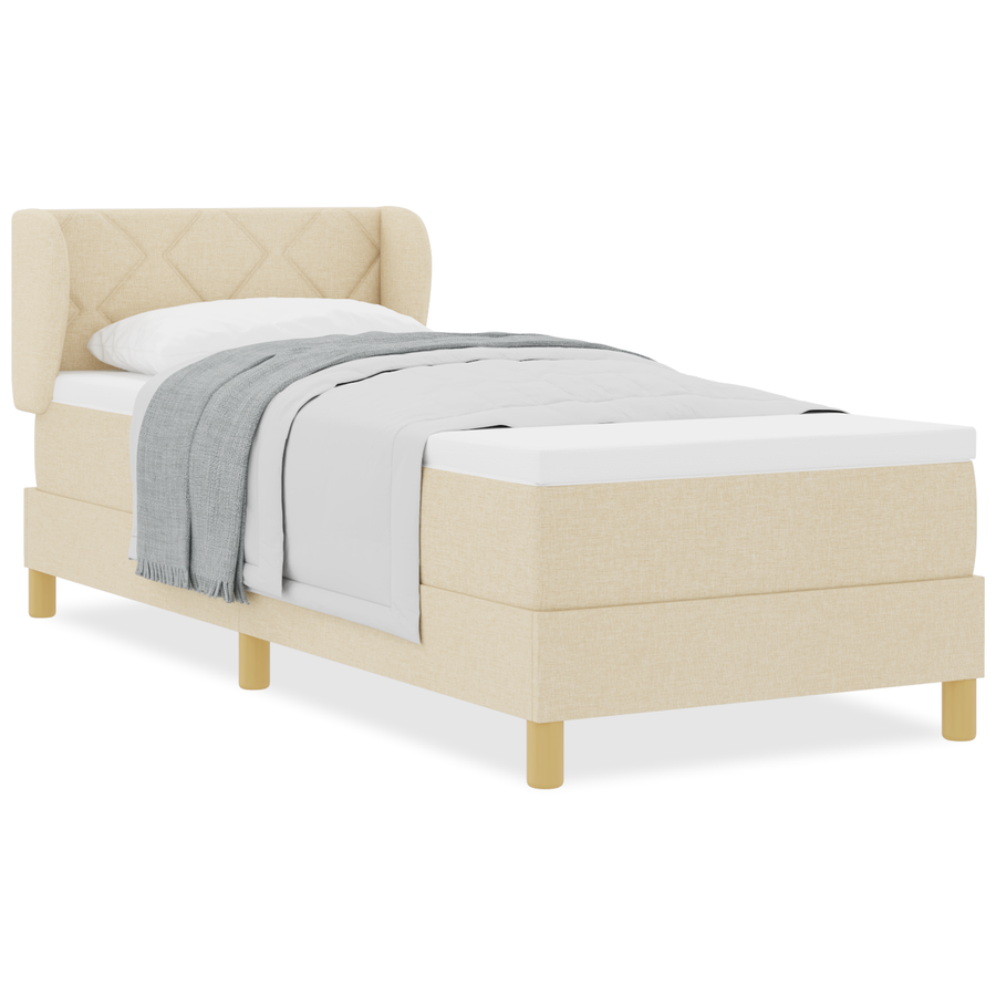 Boxspringbed met matras stof crèmekleurig 80x200 cm