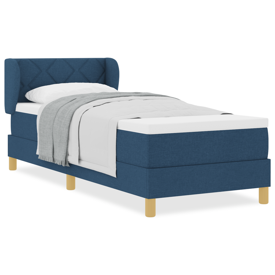 Boxspringbed met matras stof blauw 80x200 cm