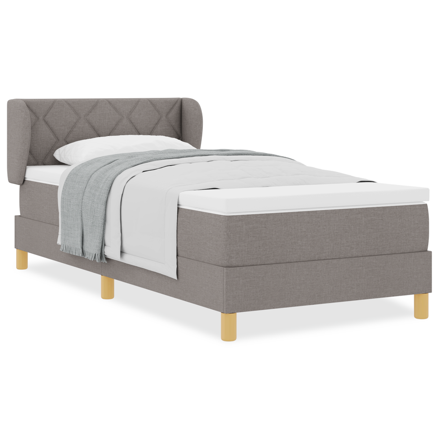 Boxspringbed met matras stof taupe 90x200 cm