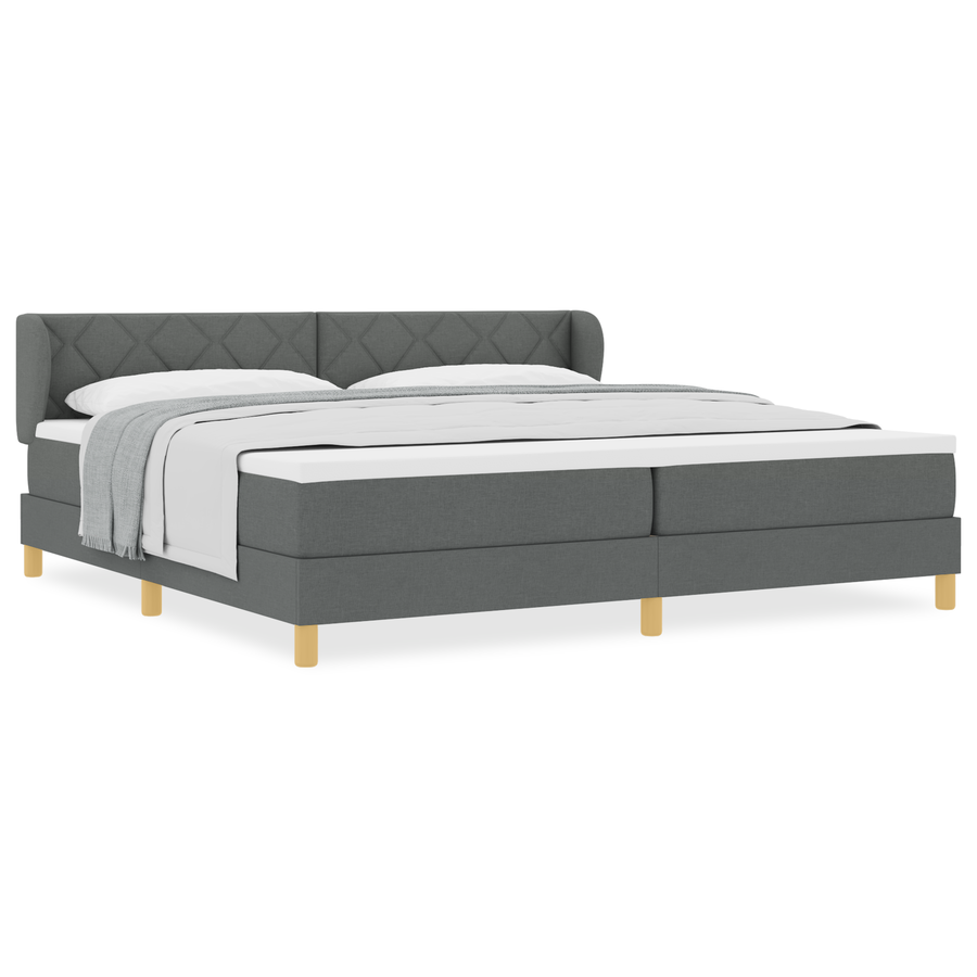 Boxspringbed met matras stof donkergrijs 200x200 cm