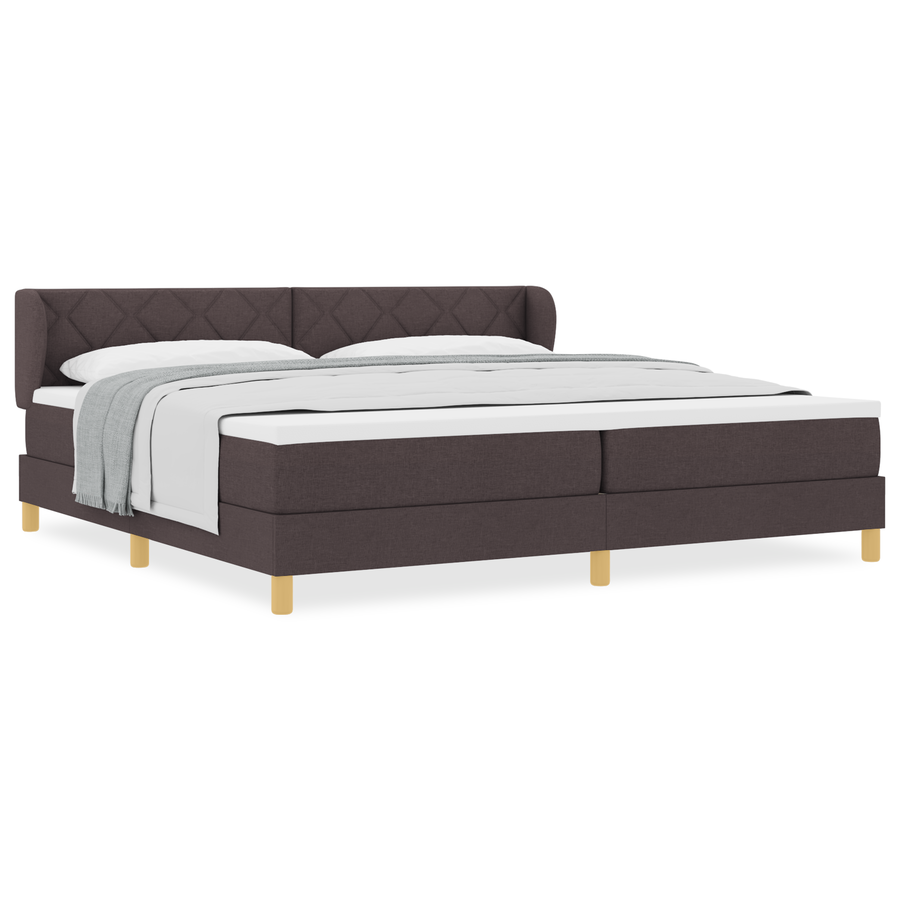 Boxspringbed met matras stof donkerbruin 200x200 cm