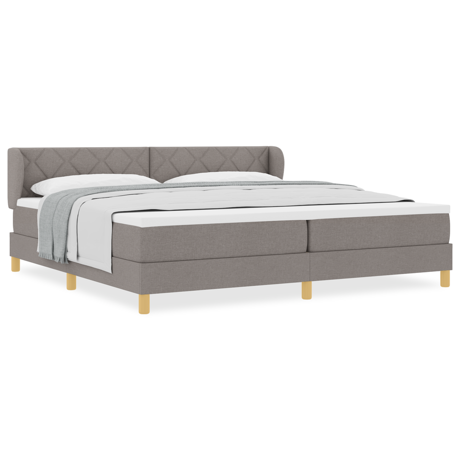 Boxspringbed met matras stof taupe 200x200 cm