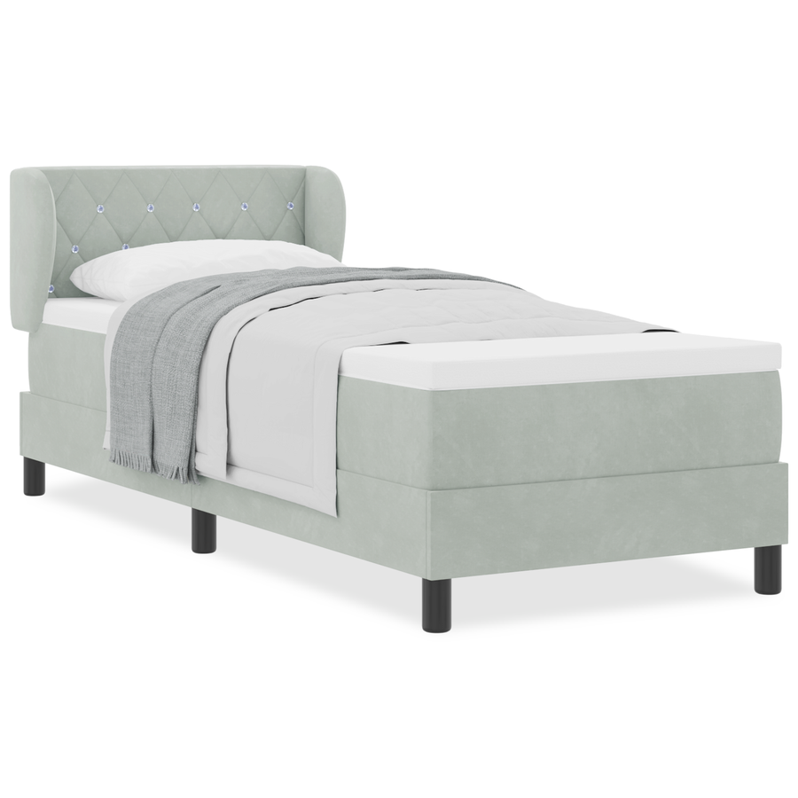 Boxspringbed met Matras Lichtgrijs 80x200 cm Fluweel