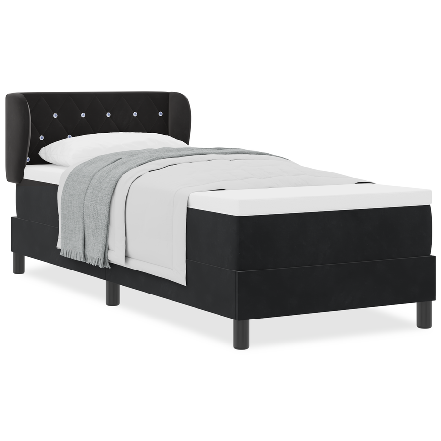 Boxspringbed met Matras Zwart 80x200 cm Fluweel