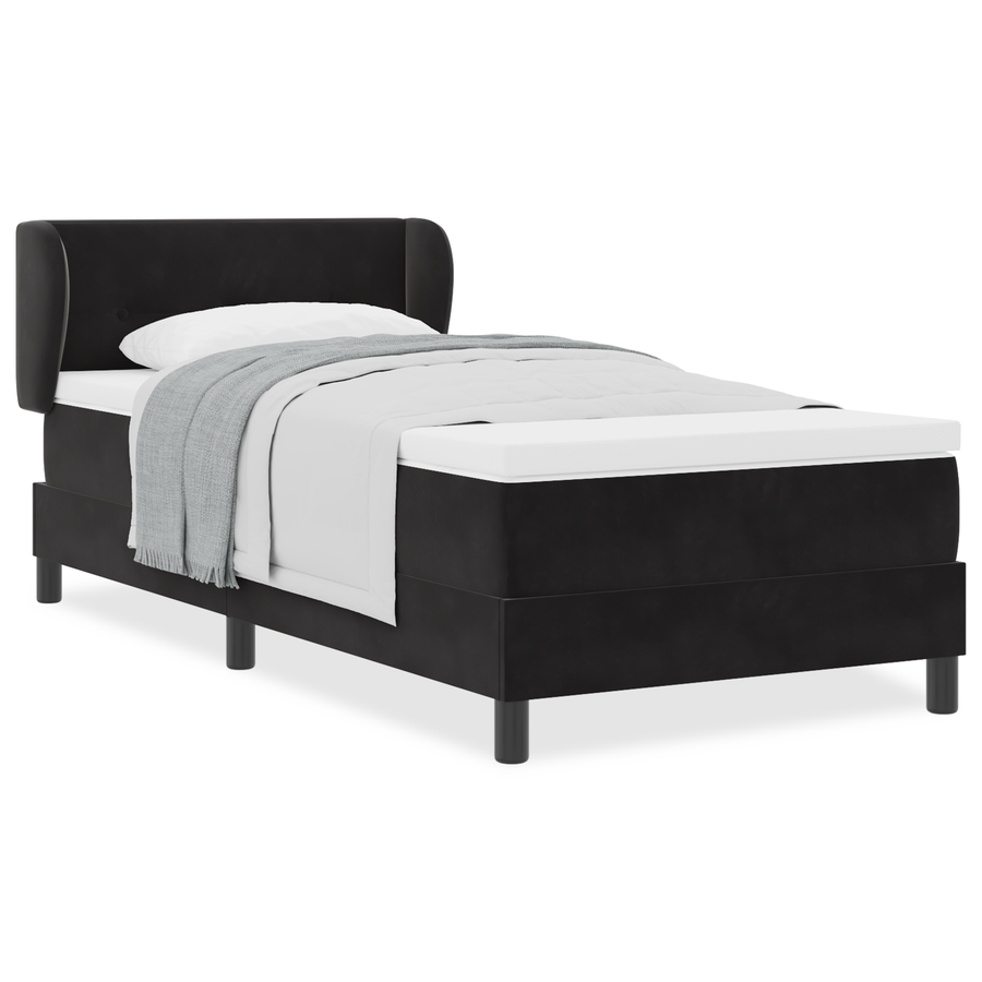 Boxspringbed met matras fluweel zwart 80x200 cm