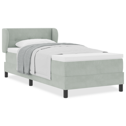 Boxspringbed met matras fluweel lichtgrijs 100x200 cm