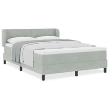 Boxspringbed met matras fluweel lichtgrijs 140x190 cm
