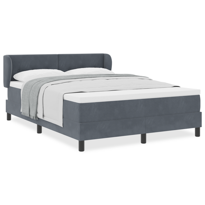 Boxspringbed met matras fluweel donkergrijs 140x190 cm
