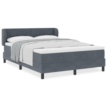 Boxspringbed met matras fluweel donkergrijs 140x200 cm