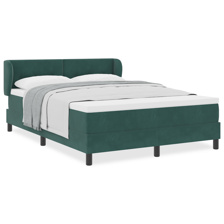 Boxspringbed met matras fluweel donkergroen 160x200 cm