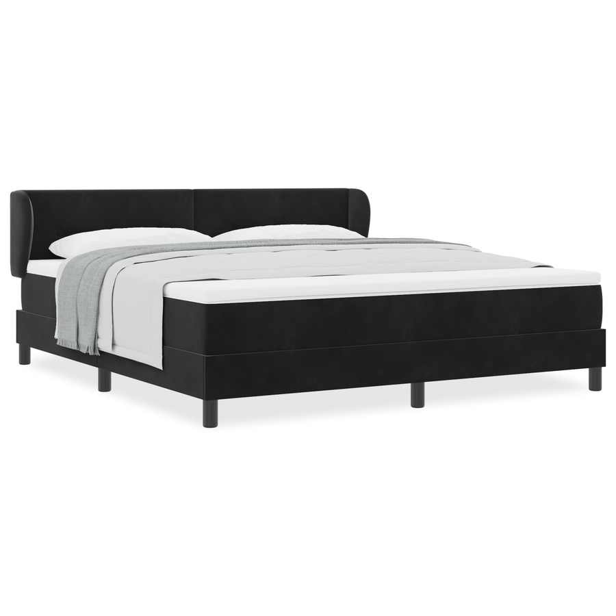 Boxspringbed met matras fluweel zwart 180x200 cm