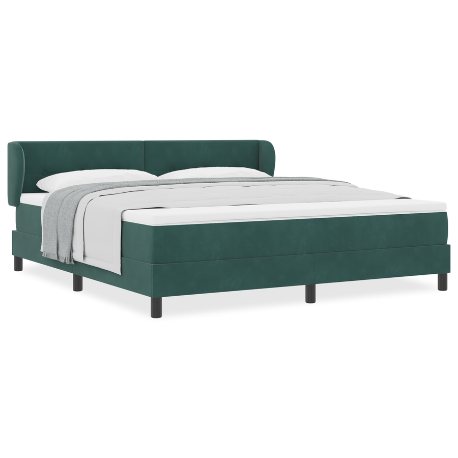 Boxspringbed met matras fluweel donkergroen 180x200 cm