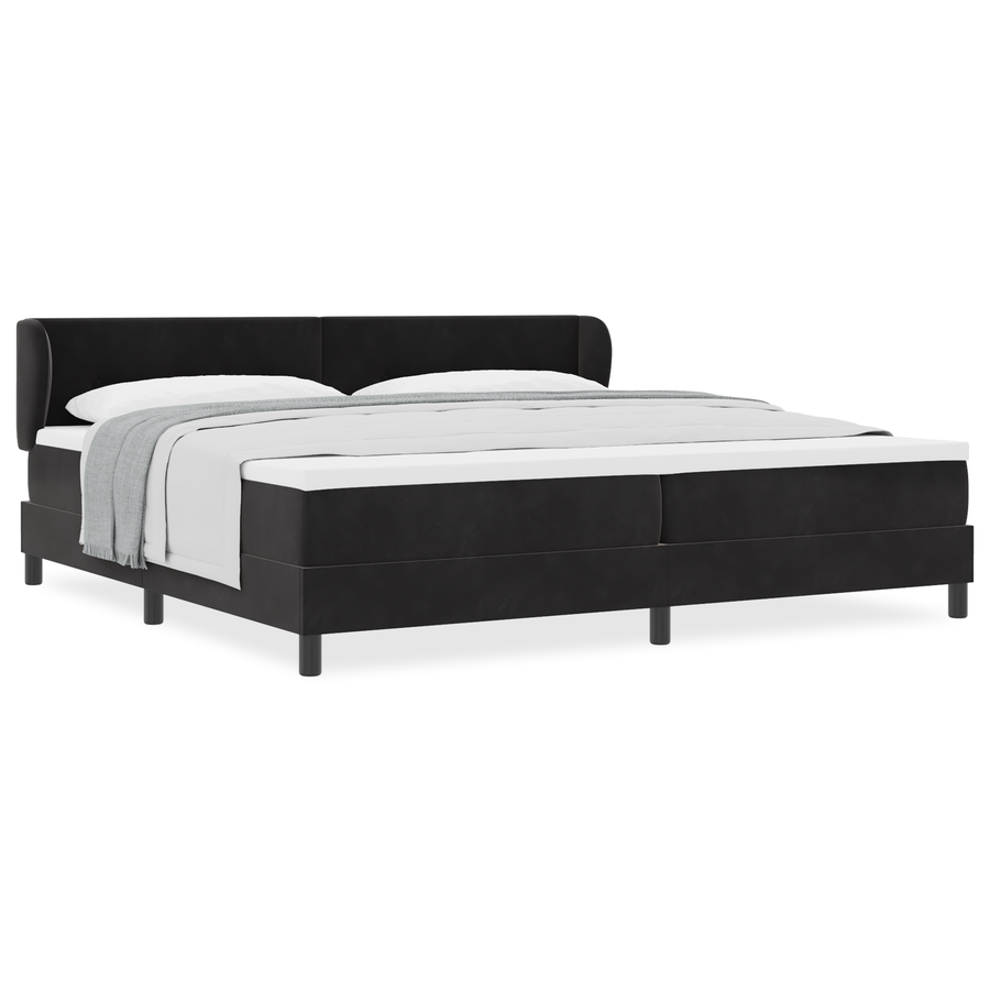 Boxspringbed met matras fluweel zwart 200x200 cm