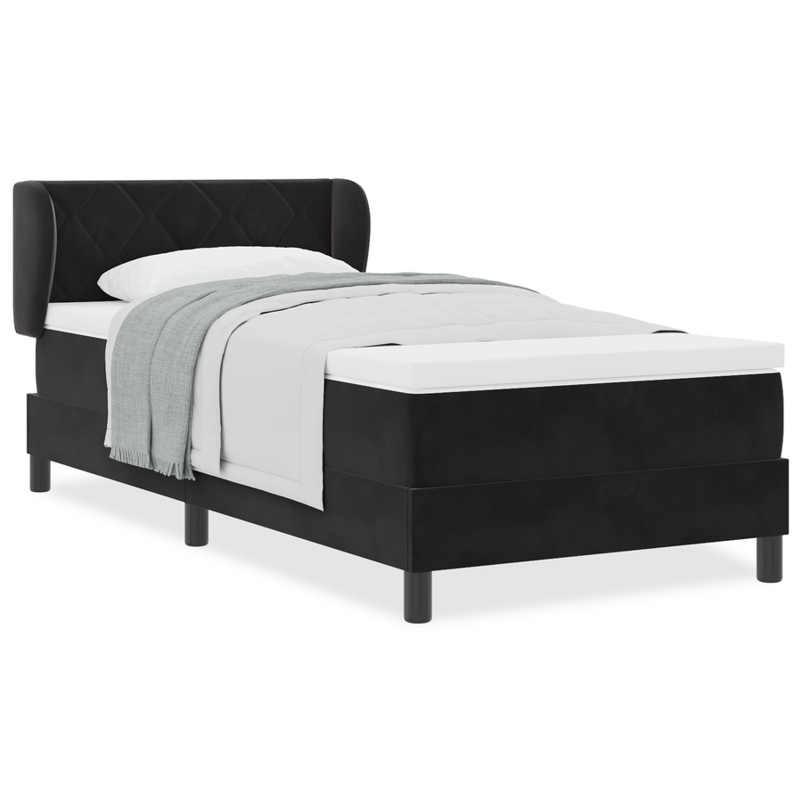 Boxspringbed met matras fluweel zwart 90x200 cm