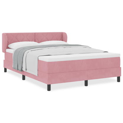 Boxspringbed met matras fluweel roze 160x200 cm