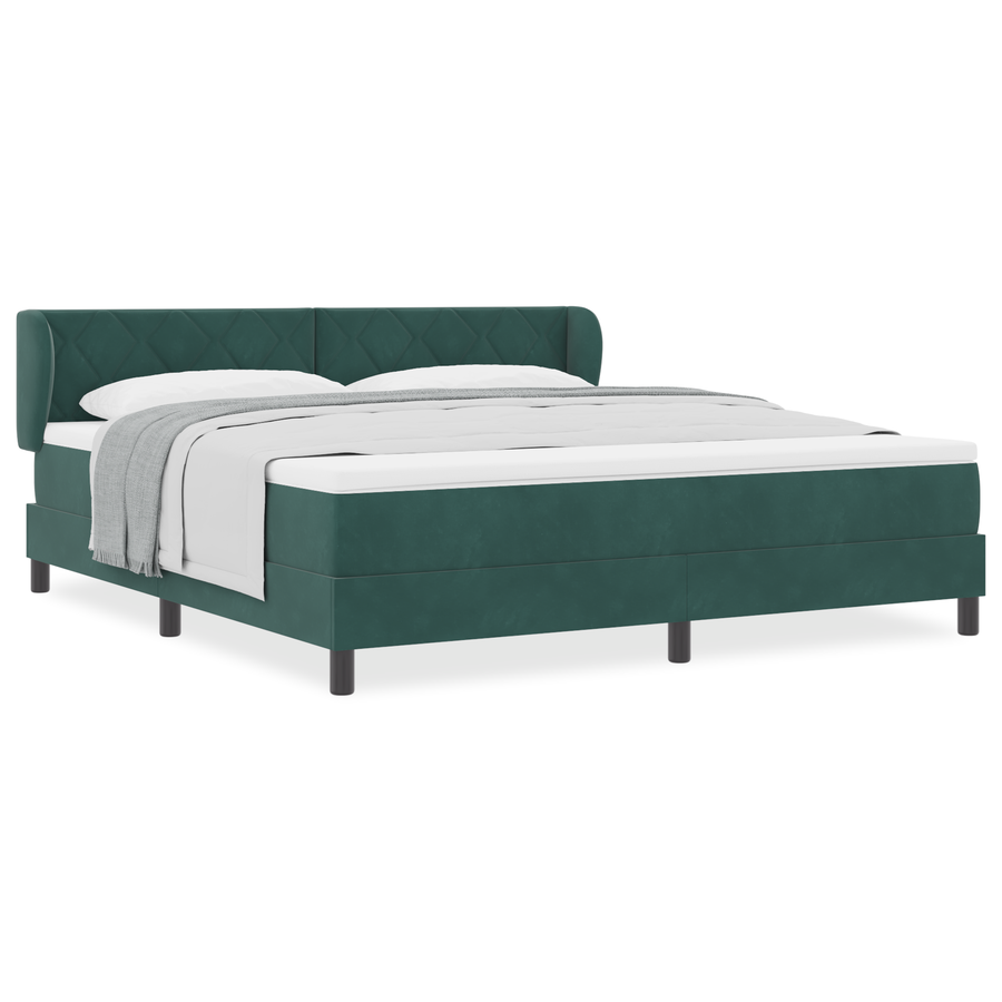 Boxspringbed met matras fluweel donkergroen 180x200 cm