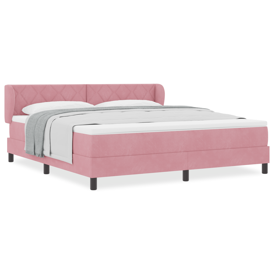 Boxspringbed met matras fluweel roze 180x200 cm