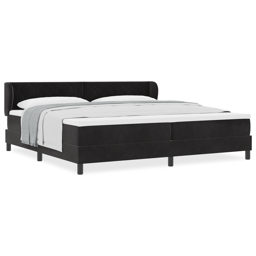 Boxspringbed met matras fluweel zwart 200x200 cm