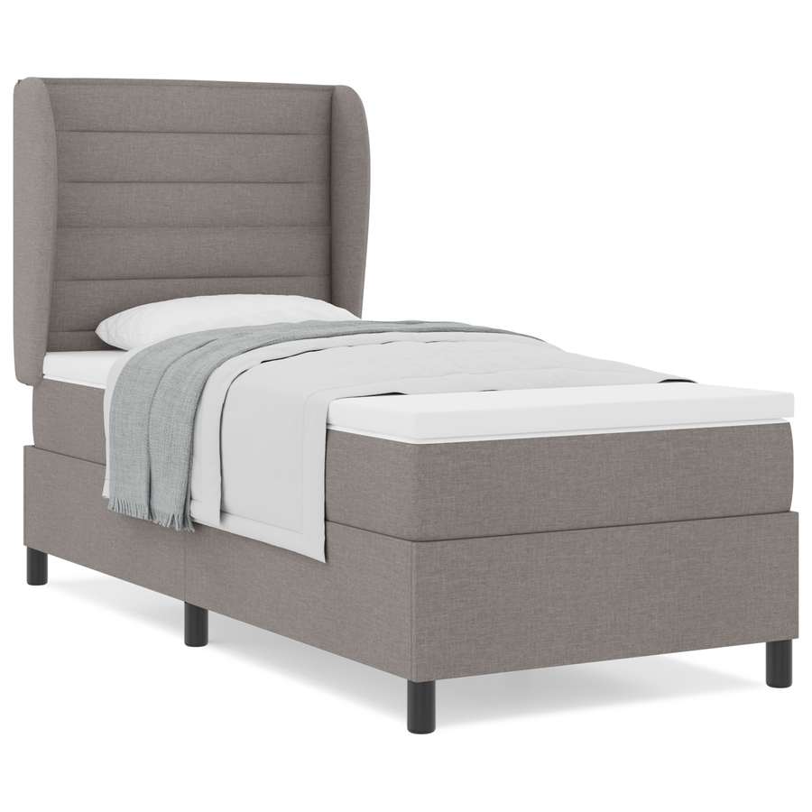 Boxspringbed met matras stof taupe 90x200 cm
