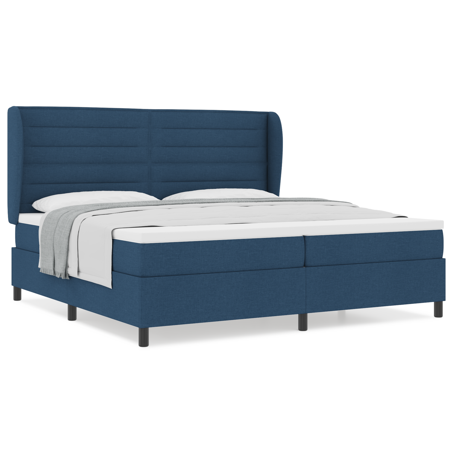 Boxspringbed met matras stof blauw 200x200 cm