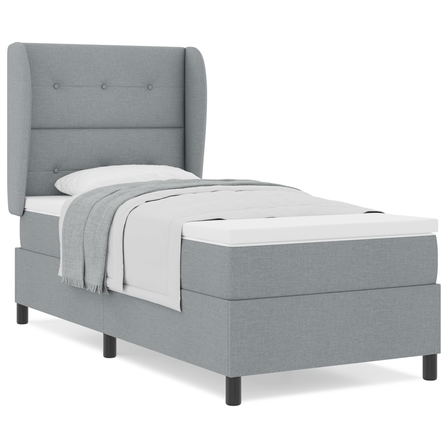 Boxspringbed met matras stof lichtgrijs 80x200 cm