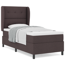 Boxspringbed met matras stof donkerbruin 90x190 cm