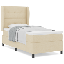 Boxspringbed met matras stof crèmekleurig 90x190 cm