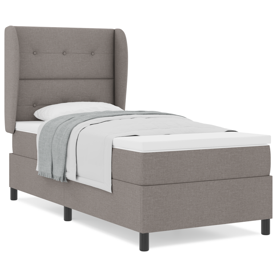 Boxspringbed met matras stof taupe 100x200 cm