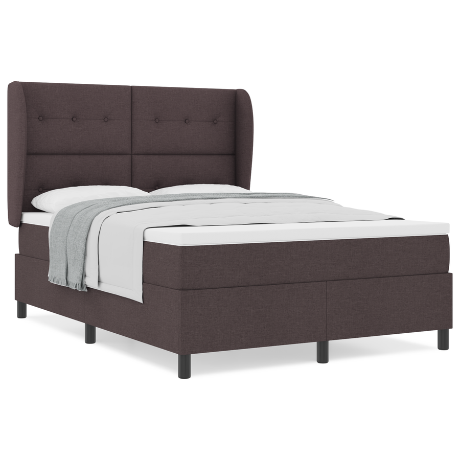 Boxspringbed met matras stof donkerbruin 140x190 cm