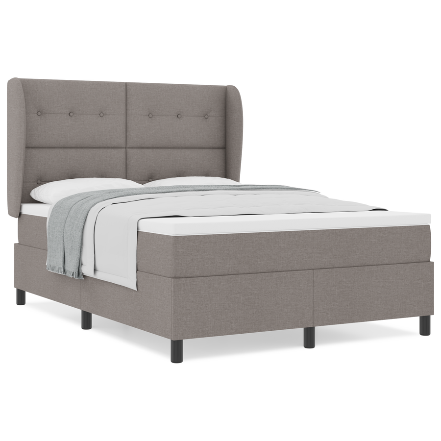 Boxspringbed met matras stof taupe 140x190 cm