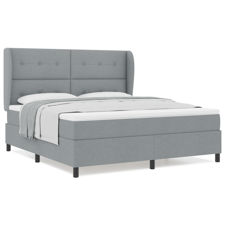 Boxspringbed met matras stof lichtgrijs 180x200 cm