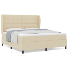 Boxspringbed met matras stof crèmekleurig 180x200 cm