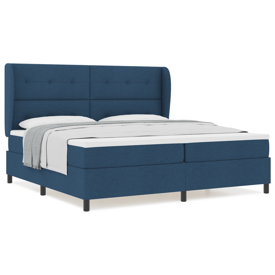 Boxspringbed met matras stof blauw 200x200 cm