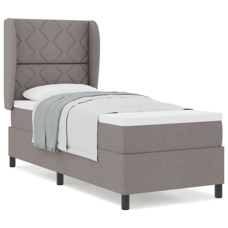 Boxspringbed met matras stof taupe 80x200 cm