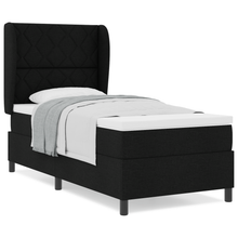 Boxspringbed met matras stof zwart 100x200 cm
