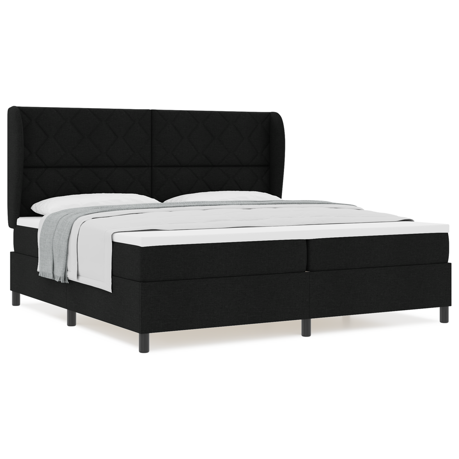 Boxspringbed met matras stof zwart 200x200 cm