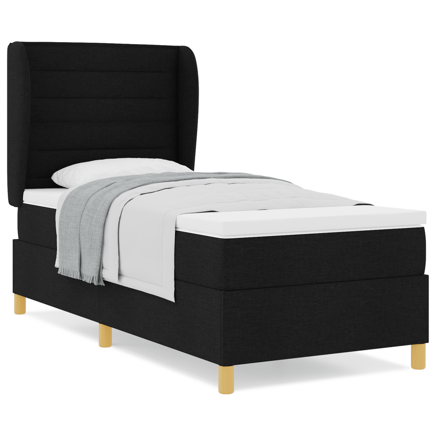 Boxspringbed met matras stof zwart 80x200 cm