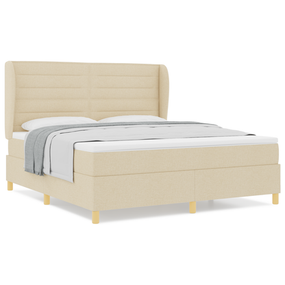 Boxspringbed met matras stof crèmekleurig 180x200 cm